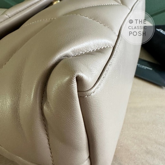 ❌SOLD❌Saint Laurent Loulou Puffer Small Darke Beige Gold HW - Picture 7 of 16